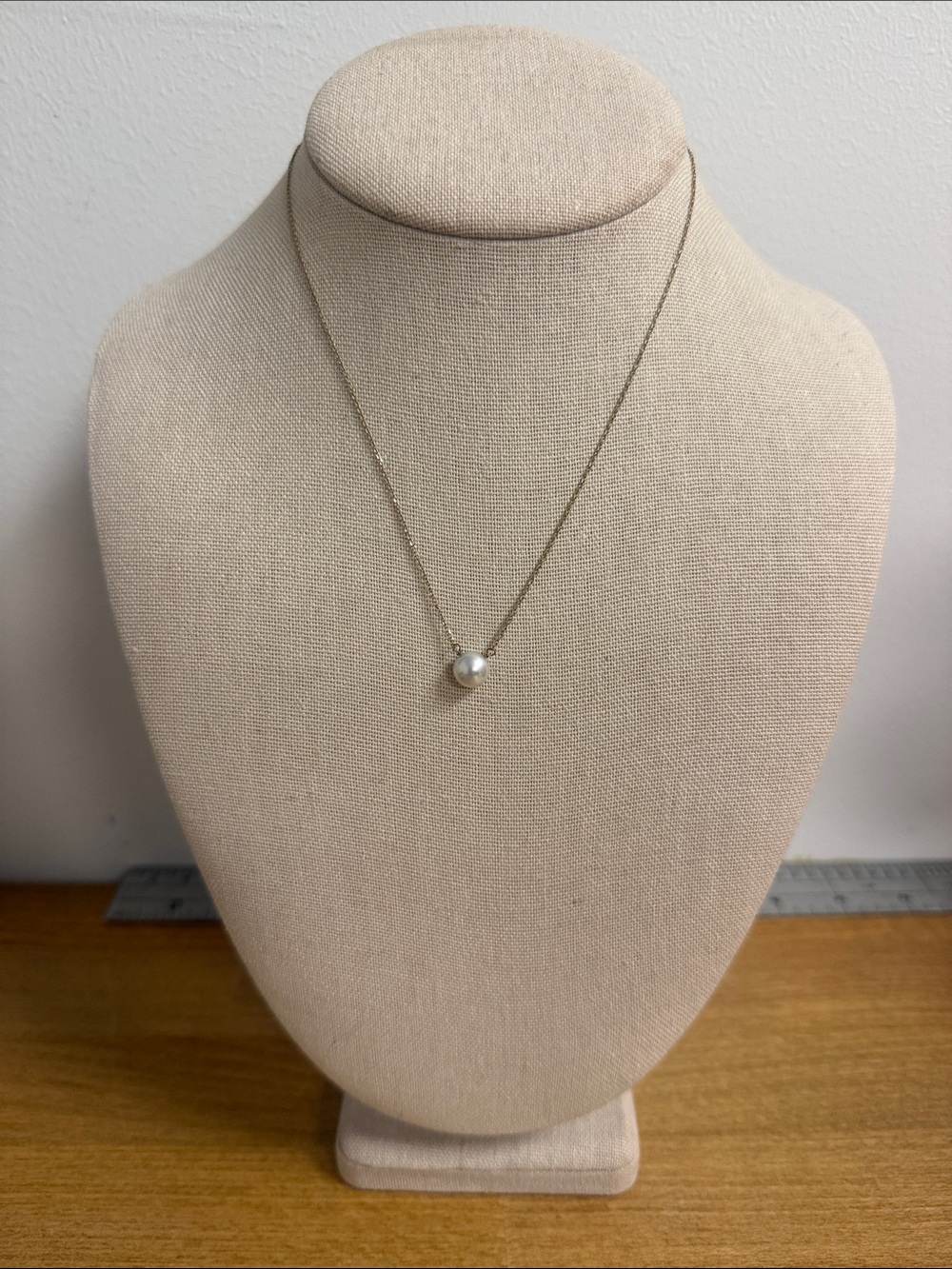 Silver necklace with pearl accent charm 925 marked